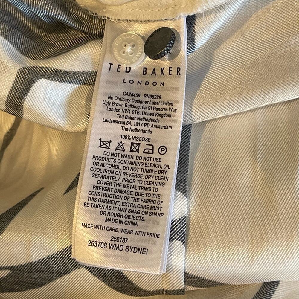 Ted Baker London Midi Shirt Dress with Splits Snap Button Size 2 / US Size 6 NWT - Picture 9 of 12